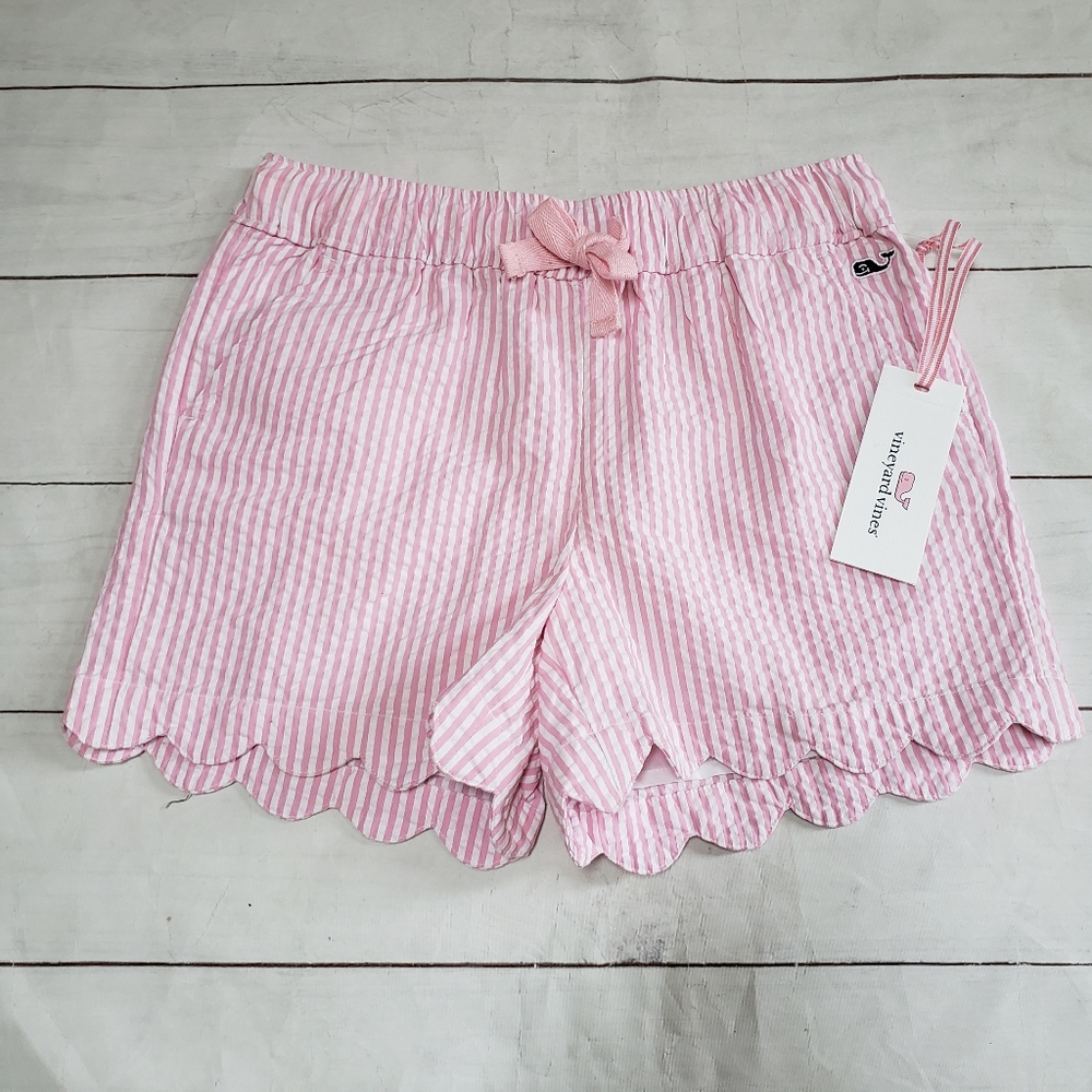NWT Vineyard Vines Girls Pink Seersucker Shorts